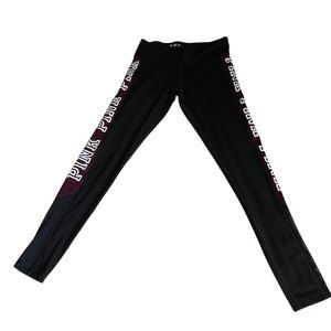 VS Pink Ultimate Leggings Black and Maroon SZ S